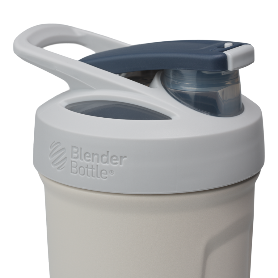 White Sport Stainless insulated protein shaker cup. | Color#Bone