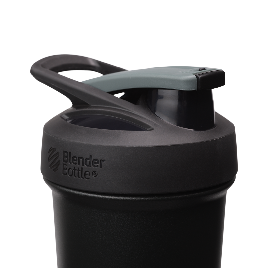 Sport Stainless Sleek shaker bottle with lockable lid and BlenderBall for smooth blends, featuring an insulated, easy-grip design and advanced blending technology. | Color#Smokestack