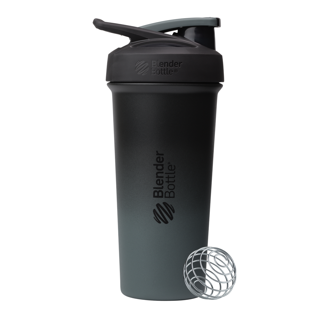 Sport Stainless Sleek shaker bottle with lockable lid and BlenderBall for smooth blends, featuring an insulated, easy-grip design and advanced blending technology. | Color#Smokestack