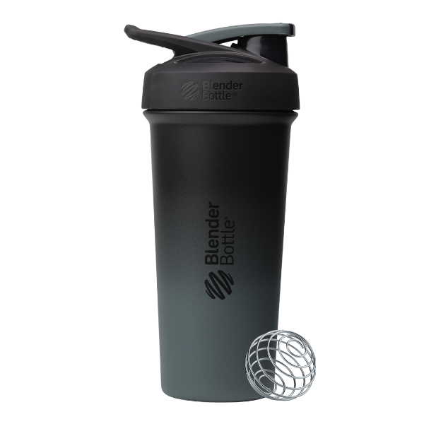Sport Stainless Sleek shaker bottle with lockable lid and BlenderBall for smooth blends, featuring an insulated, easy-grip design and advanced blending technology. | Color#Smokestack