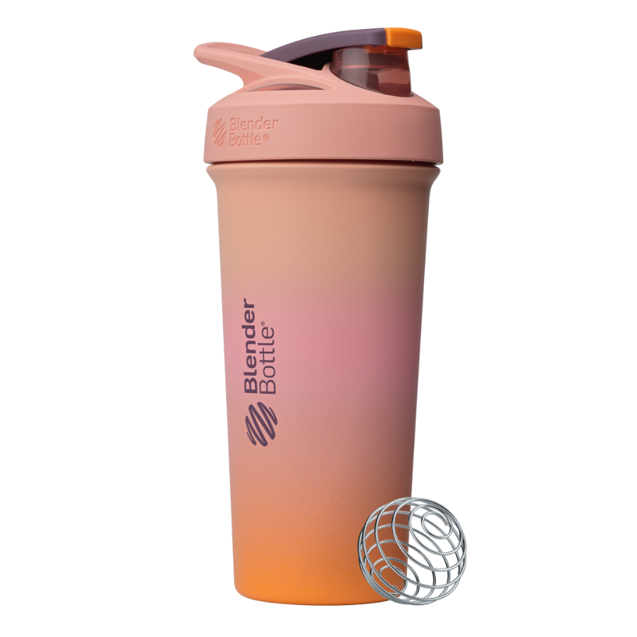 Sport Stainless Sleek shaker bottle with lockable lid and BlenderBall for smooth blends, featuring an insulated, easy-grip design and advanced blending technology. | Color#Sunrise