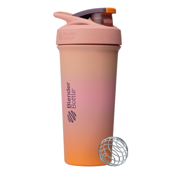 Sport Stainless Sleek shaker bottle with lockable lid and BlenderBall for smooth blends, featuring an insulated, easy-grip design and advanced blending technology. | Color#Sunrise