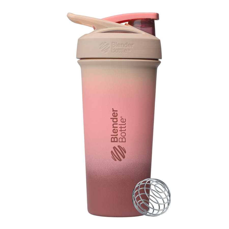 Sport Stainless Sleek shaker bottle with lockable lid and BlenderBall for smooth blends, featuring an insulated, easy-grip design and advanced blending technology. | Color#Berry Fade