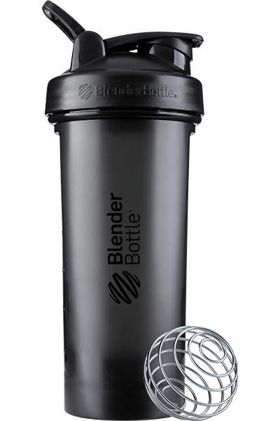 Black BlenderBottle protein shake cup. | Color#black_Size#28oz