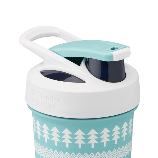 Beautiful blue WInter themed textured shaker cup. | Color#Blue Spruce