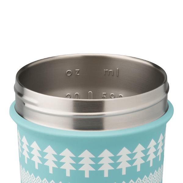 Beautiful blue WInter themed textured shaker cup. | Color#Blue Spruce
