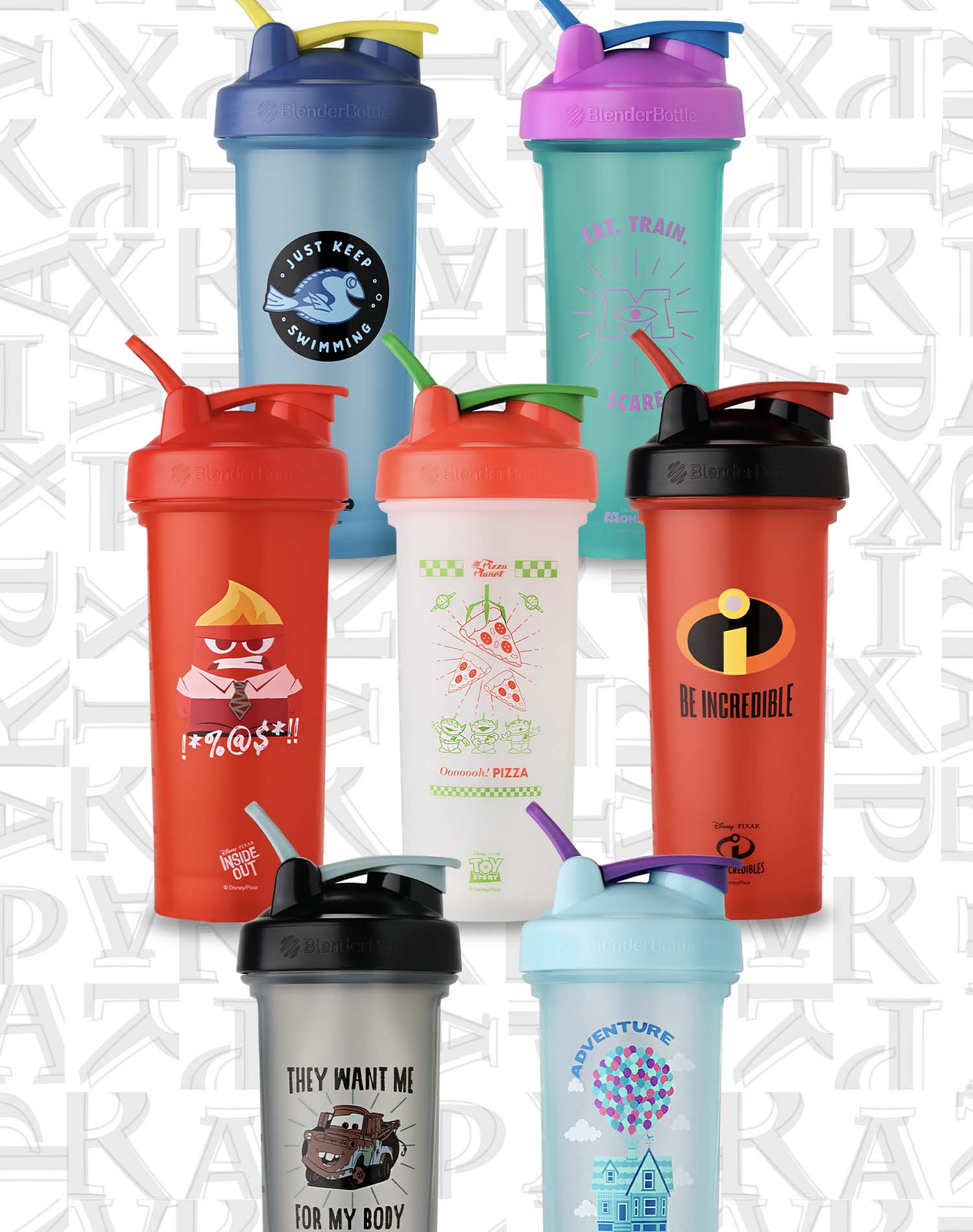 Disney Pixar Protein Shaker Bottles