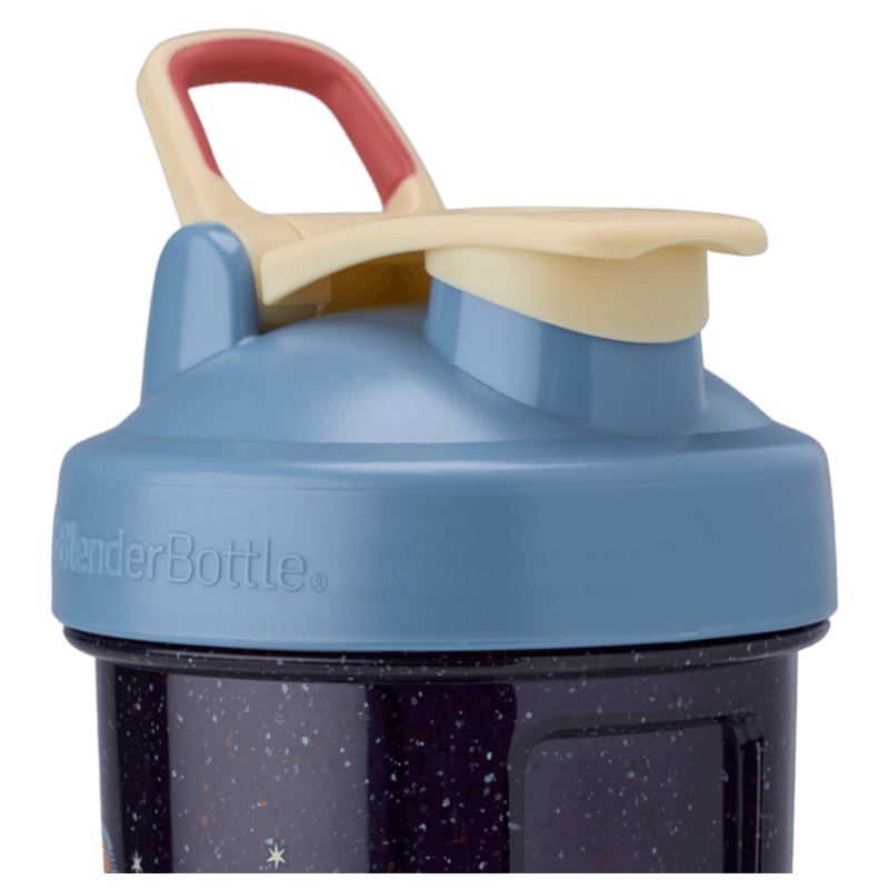 One Small Step - Pro Series shaker with yellow handle, featuring BlenderBall® wire whisk for smooth mixing, ideal for athletes and fitness enthusiasts.