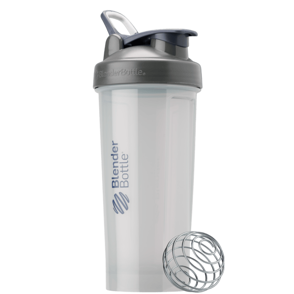 Grey 28oz shaker bottle made of odor-resistant Tritan. | Color#pewter_Size#28oz