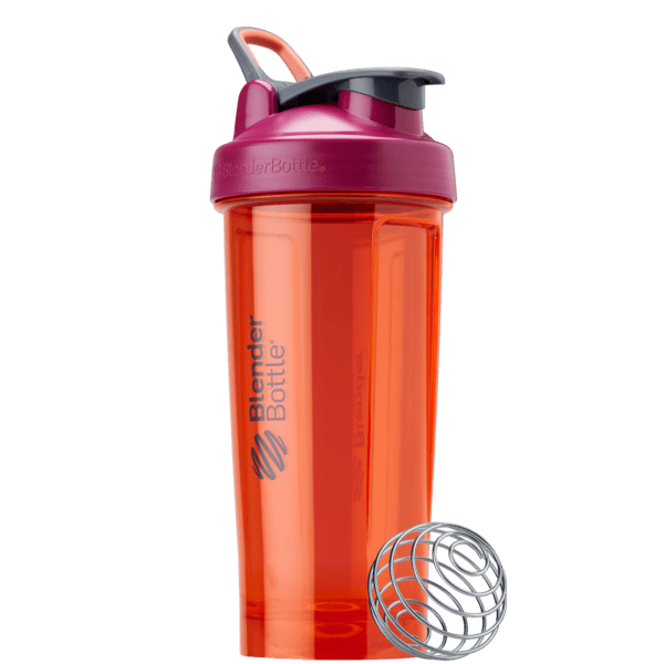 Dark orange 28oz shaker bottle made of odor-resistant Tritan. | Color#saffron_Size#28oz