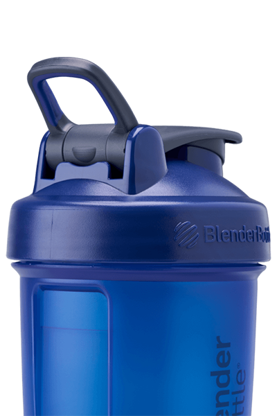 Blue shaker cup with adjustable carry loop and StayOpen™ flip-cap for easy access. | filter:all