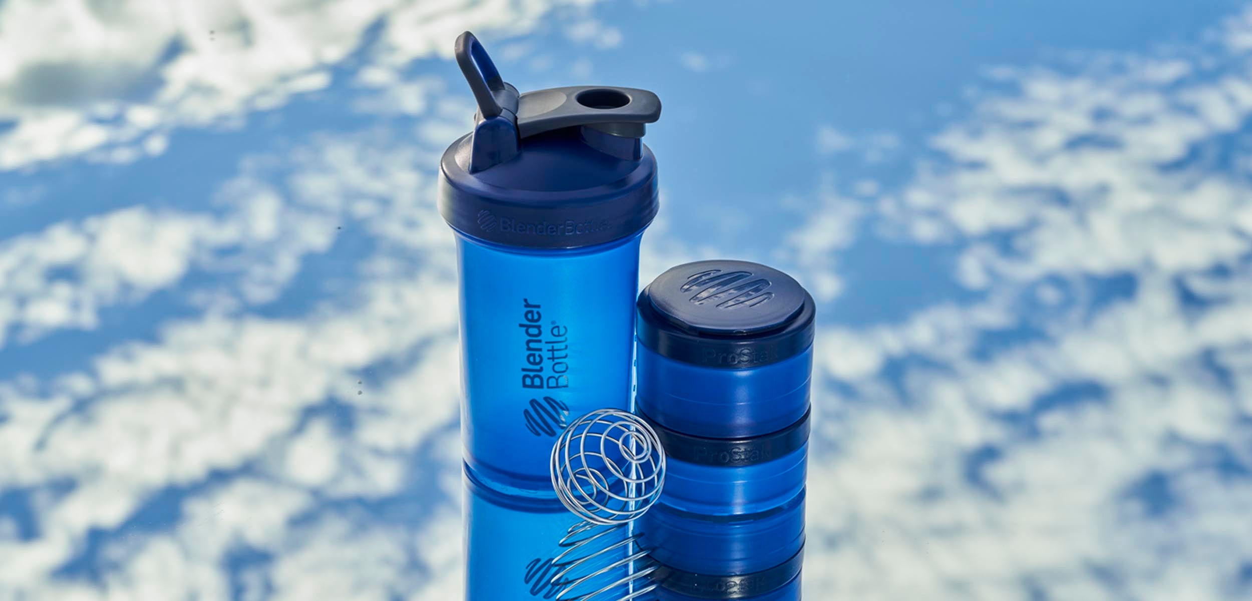 BlenderBottle ProStak in Blue with clouds