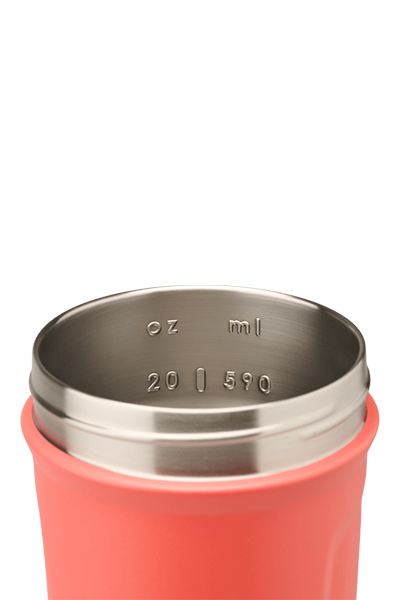 Strada™ insulated stainless steel protein shake cup with interior measurement markings. | filter:all