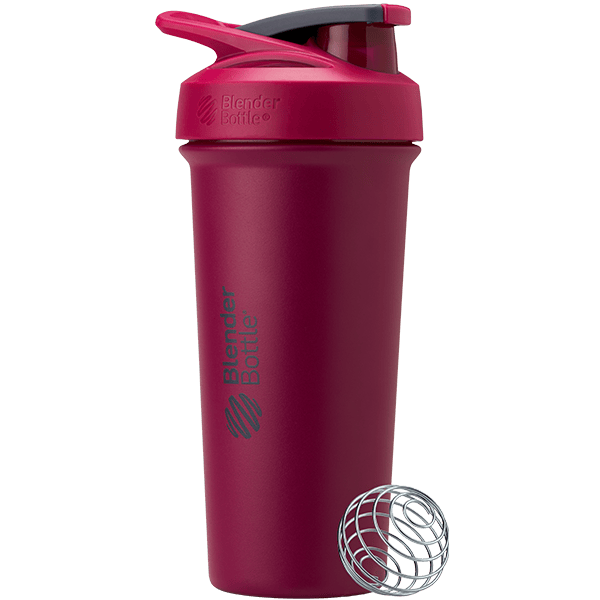 Deep red Strada Tritan odor-resistant shaker with locking lid.| Color#Raspberry