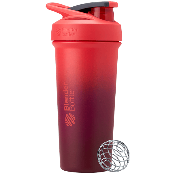 Maroon and red gradient Strada Tritan odor-resistant shaker with locking lid.| Color#Sangria