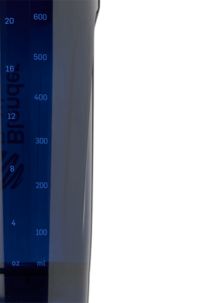 Blue transparent shaker cup with measurement markings. | filter:all