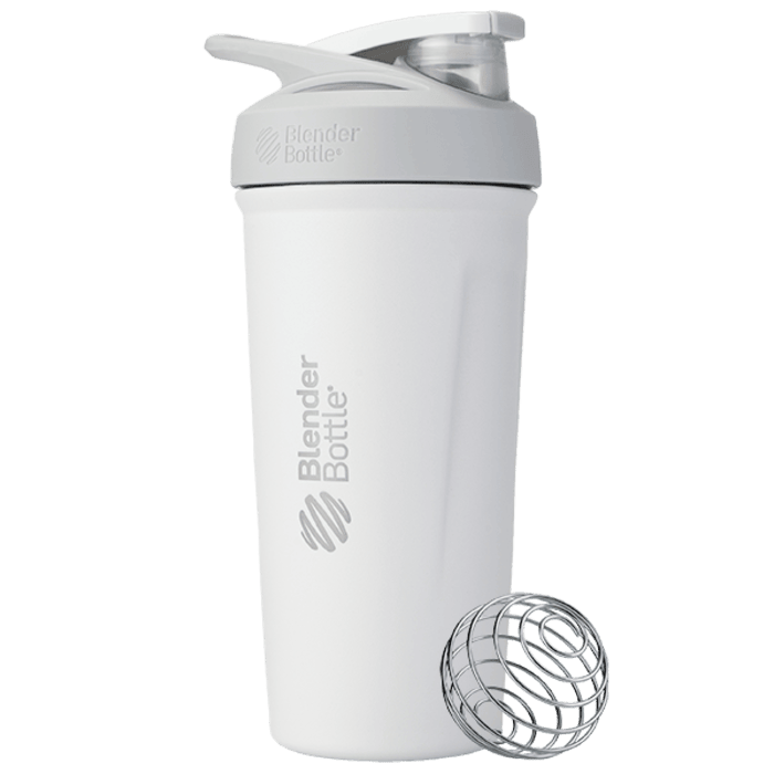 White Sport Stainless insulated protein shaker cup. | Color#White