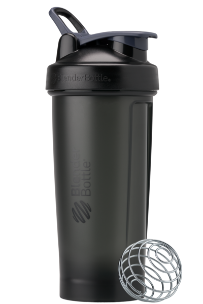 Black BlenderBottle protein shake cup. Size: 28oz, Color: Nightshade