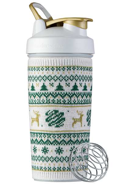 BlenderBottle Color of the Month Protein Shaker Bottle Subscription - White Christmas Sweater
