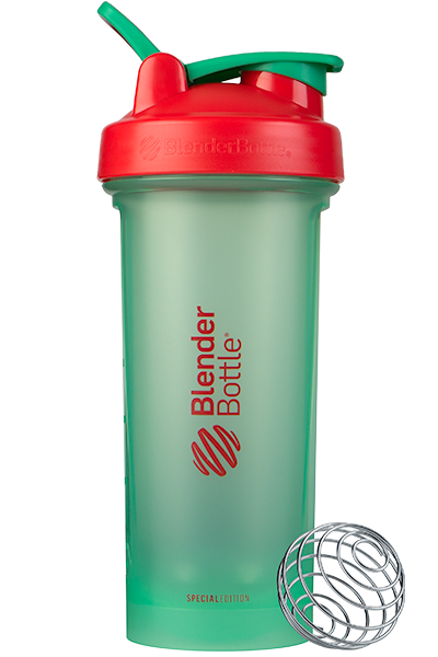 BlenderBottle Color of the Month Protein Shaker Bottle Subscription - Christmas Green and Red