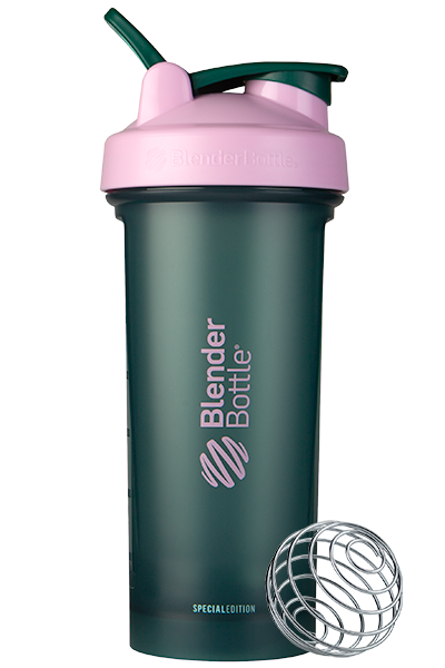 BlenderBottle Color of the Month Protein Shaker Bottle Subscription - Flora Green and Pink