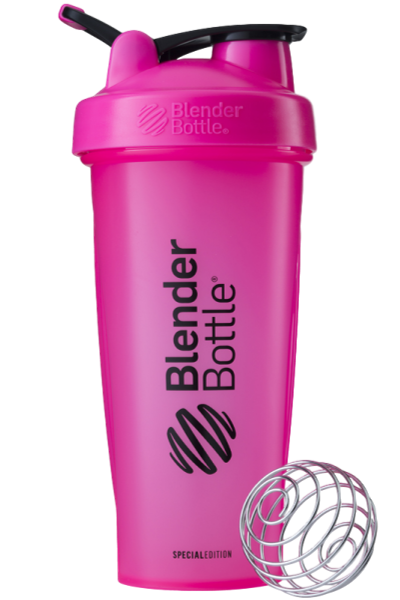 BlenderBottle Color of the Month Protein Shaker Bottle Subscription - Pink and Black