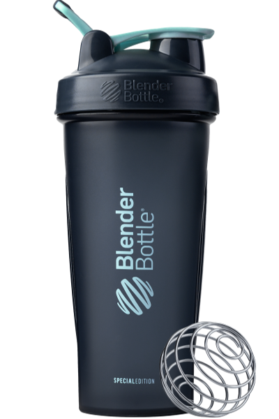 BlenderBottle Color of the Month Protein Shaker Bottle Subscription - Navy Blue and Light Blue