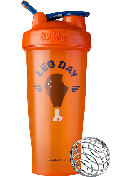 BlenderBottle Color of the Month Protein Shaker Bottle Subscription - Orange Leg Day