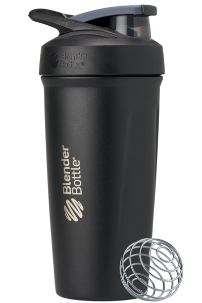 Black Strada™ insulated protein shaker cup. | Color#Nightshade