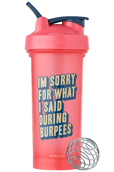 Gym Humor 28oz BlenderBottle protein shake cup. | Color#Burpees_Size#28oz