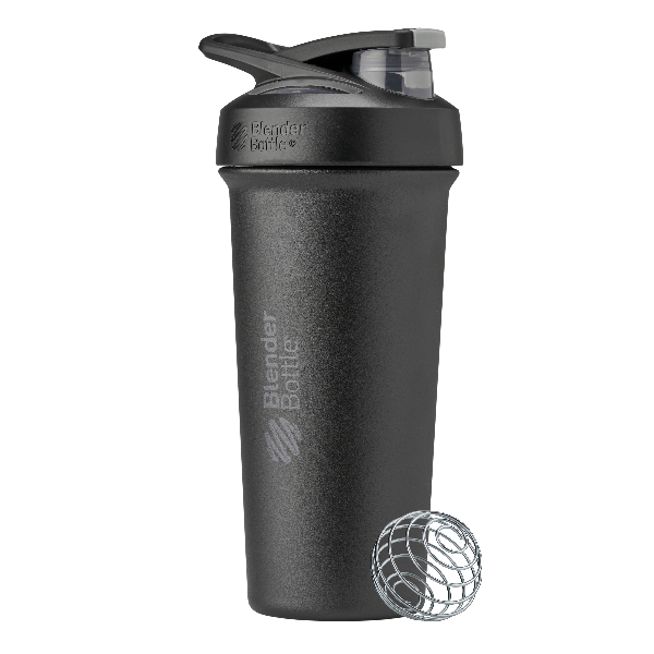 Full Black Sport Sleek stainless-steel shaker with locking lid.| Color#All Black