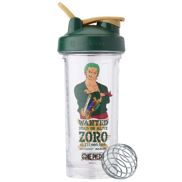 Full view of the BlenderBottle OnePiece Zoro shaker cup | Color#Zoro