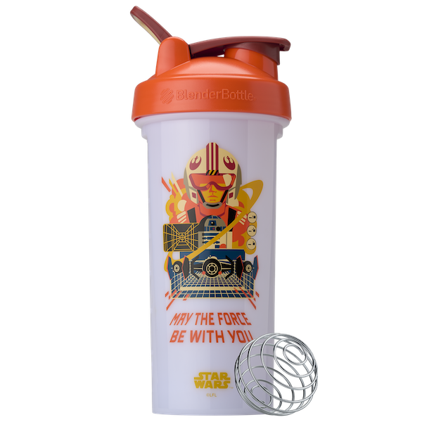 White Light Side ProSeries odor-resistant shaker bottle Luke Skywalker and R2-D2. | Color#Light Side