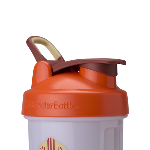 Light Side ProSeries odor-resistant shaker bottle with orange lid and terracotta color easy open flip cap. | Color#Light Side