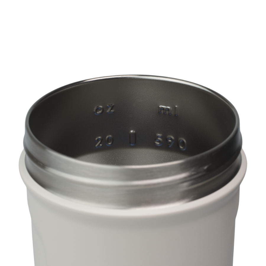 White Sport Stainless insulated protein shaker cup. | Color#Bone