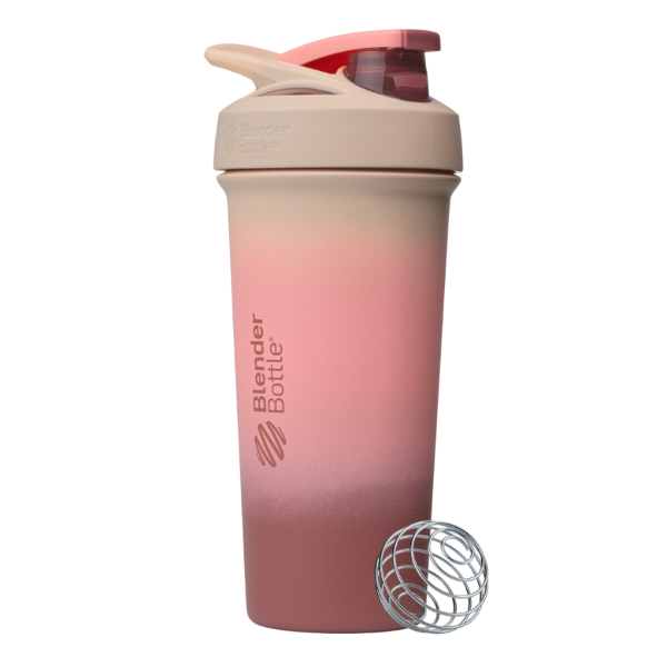 Sport Stainless Sleek shaker bottle with lockable lid and BlenderBall for smooth blends, featuring an insulated, easy-grip design and advanced blending technology. | Color#Berry Fade