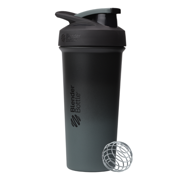 Sport Stainless Sleek shaker bottle with lockable lid and BlenderBall for smooth blends, featuring an insulated, easy-grip design and advanced blending technology. | Color#Smokestack