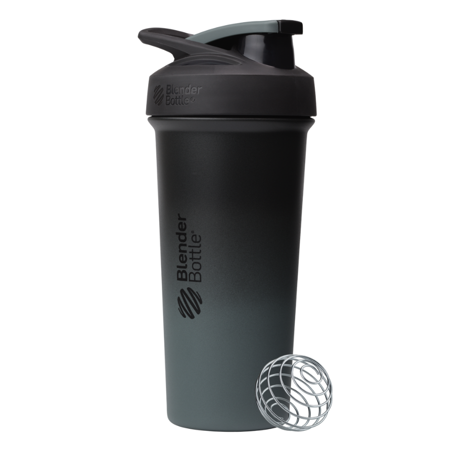 Sport Stainless Sleek shaker bottle with lockable lid and BlenderBall for smooth blends, featuring an insulated, easy-grip design and advanced blending technology. | Color#Smokestack