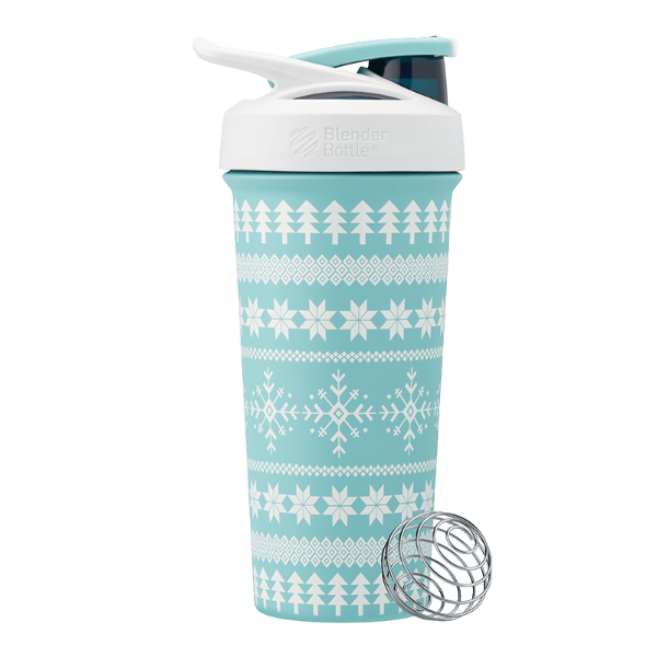 Beautiful blue WInter themed textured shaker cup. | Color#Blue Spruce