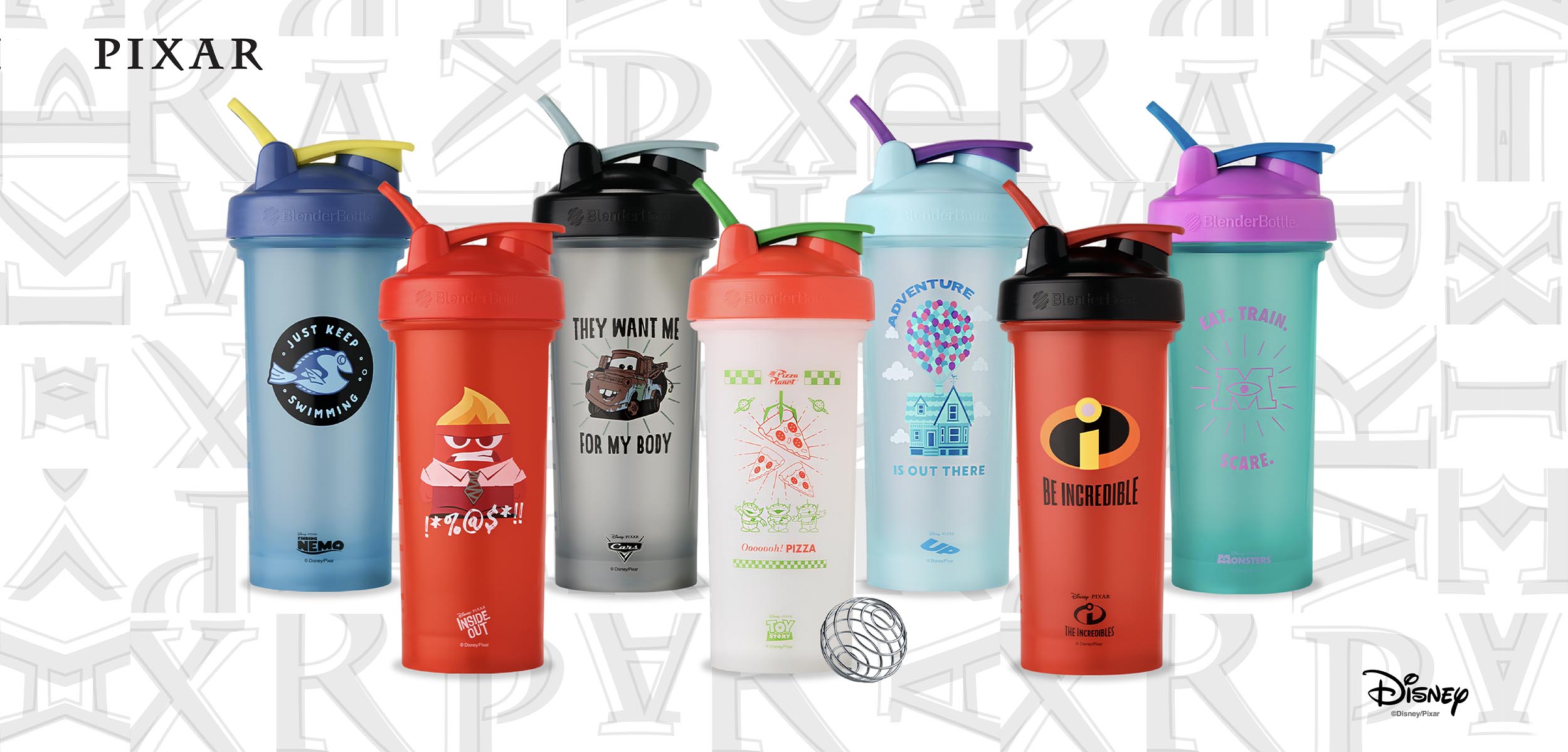 Disney Pixar Protein Shaker Bottles