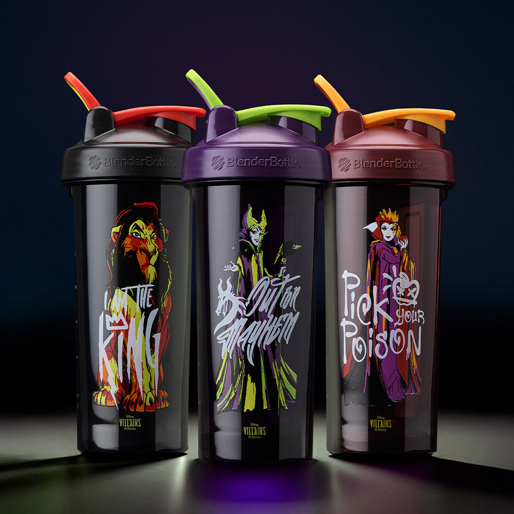 Disney Villains Shaker Bottles - Scar, Maleficent, and The Evil Queen 