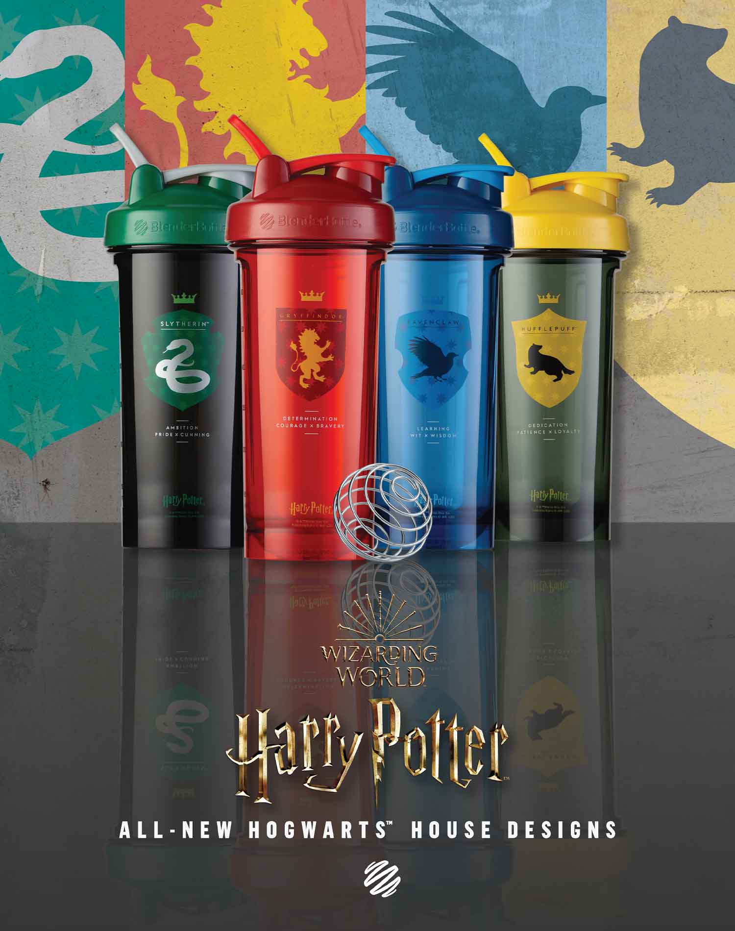 Harry Potter Hogwarts House BlenderBottle Shaker Cups