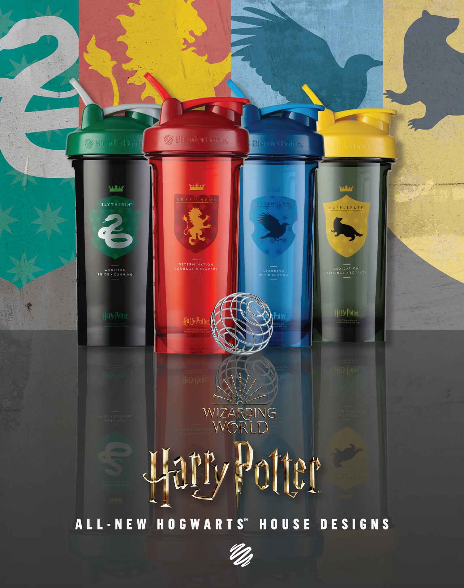 Harry Potter BlenderBottle V2 Shaker Bottle, 28 oz, 2-Pack