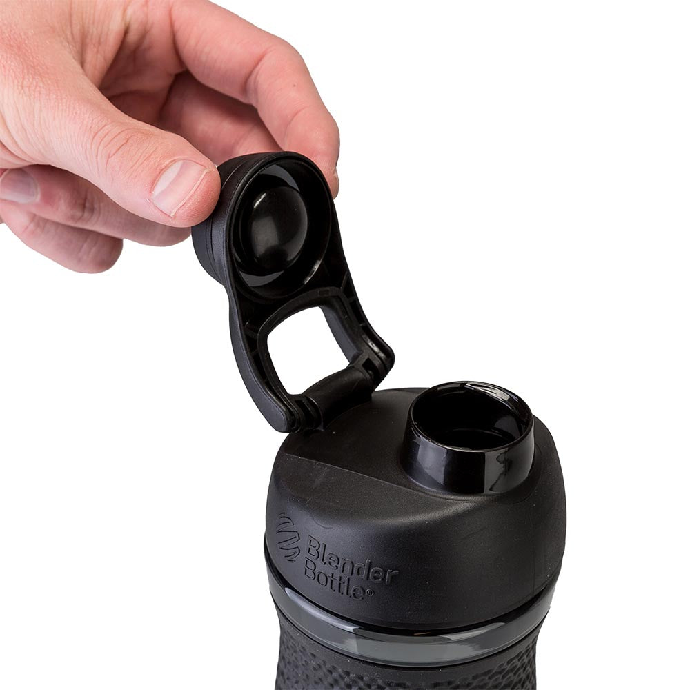 BlenderBottle SportMixer Twist Cap Tritan Grip Shaker Bottle, 28-Ounce, Black