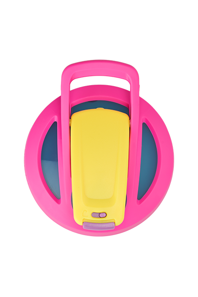 Pink and yellow Shark lid with flip-cap and locking lid. | Color#Frenzy Mode