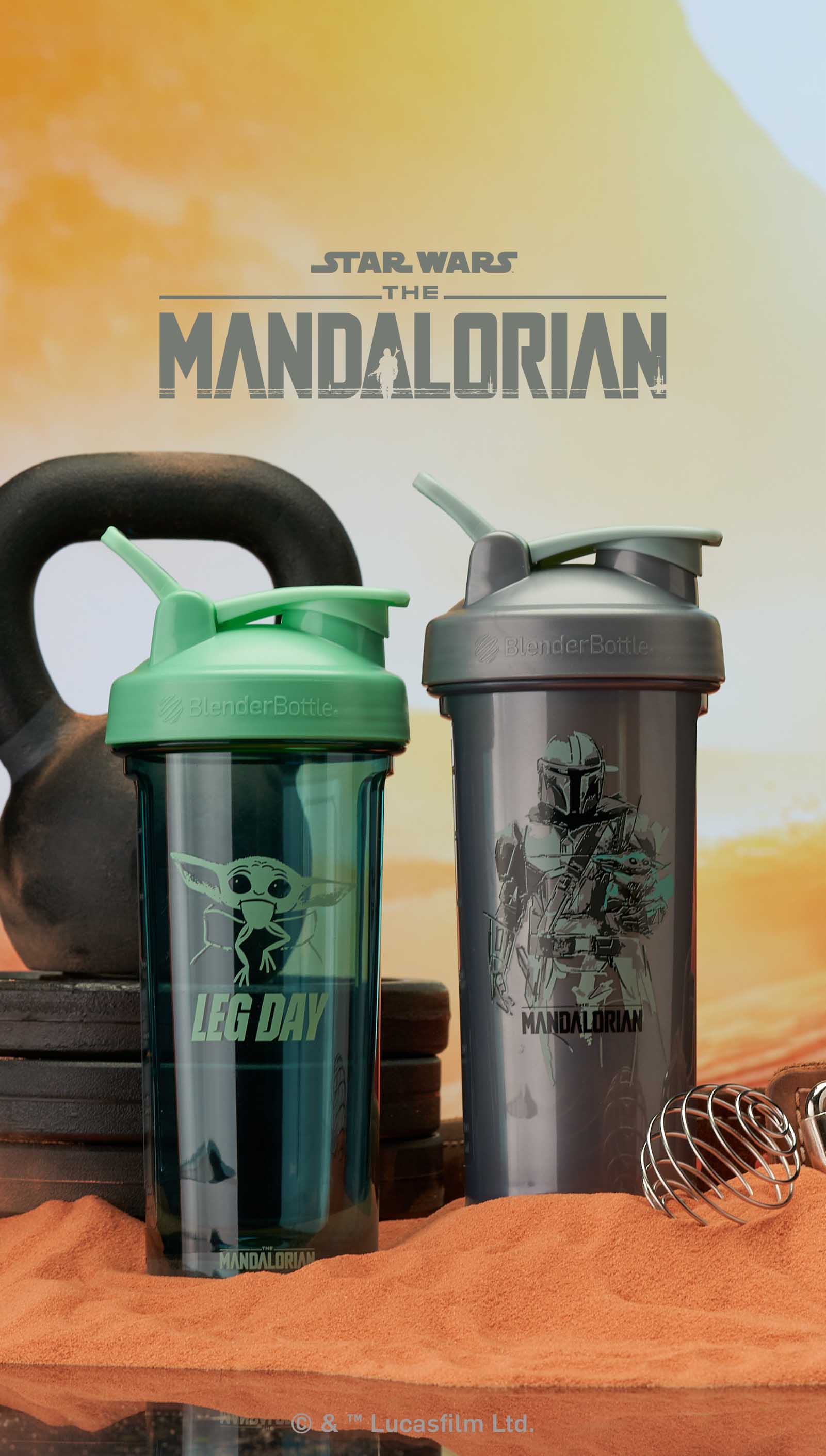 BlenderBottle The Mandalorian Shaker Bottle | 28 Oz, Black