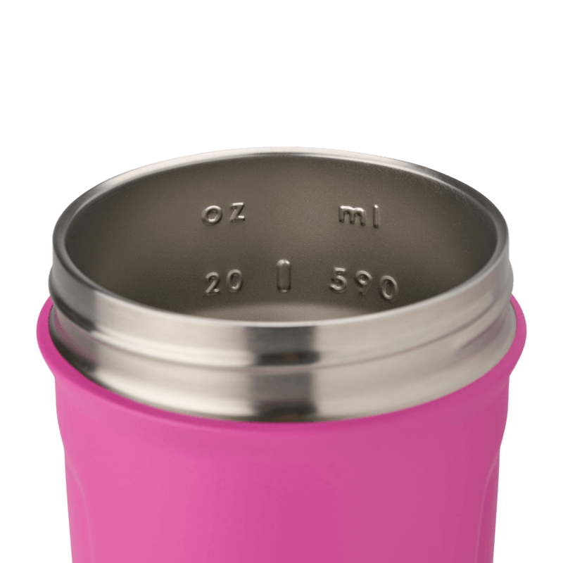 Close-up of the Wodapalooza Miami insulated stainless steel bottle with a locking flip cap, ideal for keeping drinks cold at the 2025 event.