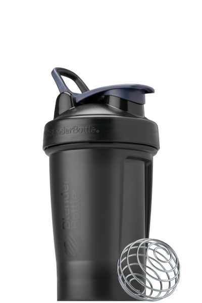Black 20oz BlenderBottle protein shake cup. Size: 20oz, Color: Nightshade