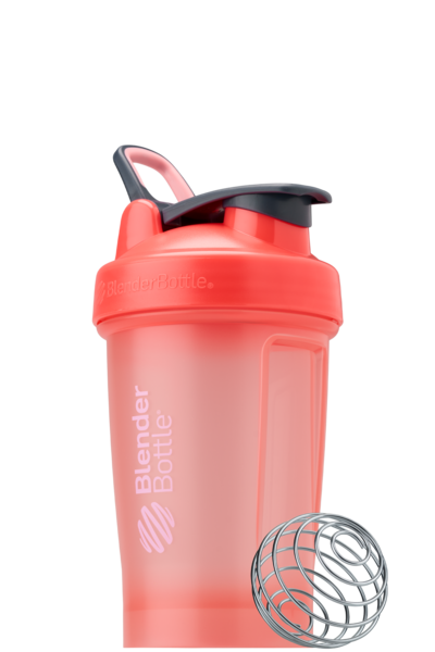 Coral 20oz BlenderBottle protein shake cup. Size: 20oz, Color: Grapefruit