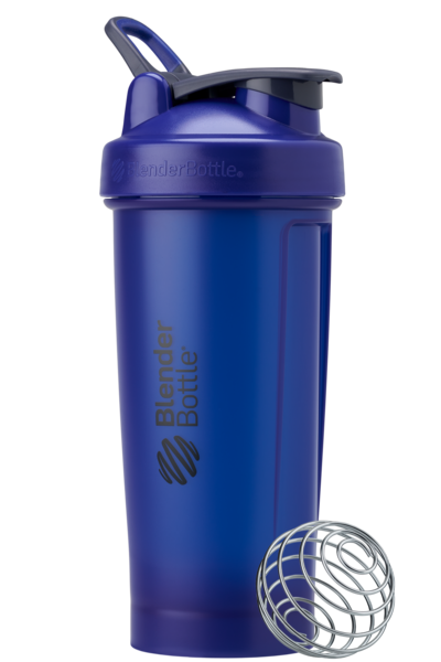 Cobalt blue BlenderBottle protein shake cup. Size: 28oz, Color: Cobalt